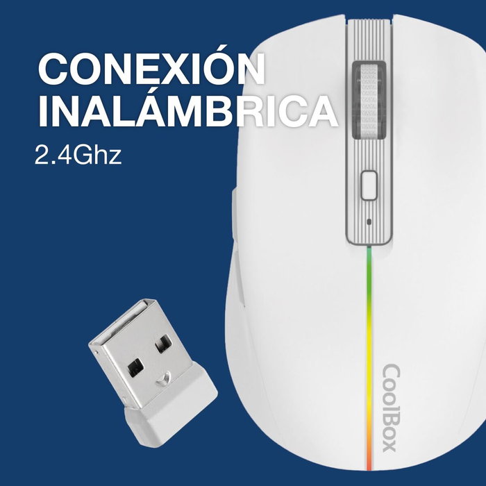 Coolbox Ratón Gaming W01 Blanco 1600 DPI Coolbox Ratón Gaming W01 Blanco 1600 DPI