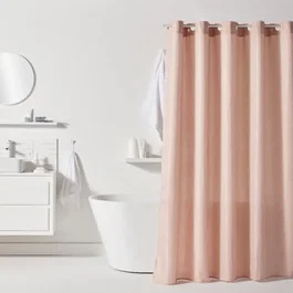 Today Cortina de ducha UTILITY con diseño de gofres Rosa Poliéster 180 x 200 cm TOD3574641275532