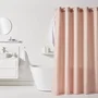 Today Cortina de ducha UTILITY con diseño de gofres Rosa Poliéster 180 x 200 cm TOD3574641275532