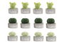 DKD Home Decor Vela Set de 4 Cactus Verde Gris Cera Parafina Cemento 32 gr 12 Unidades 6 x 5 x 20 cm