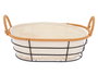 Kinvara Cesta Ovalada Asas Metal 28.5 x 20.5 x 13 cm Natural Metal Tela Plástico (Set de 24)