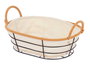 Kinvara Cesta Ovalada Asas Metal 28.5 x 20.5 x 13 cm Natural Metal Tela Plástico (Set de 24)