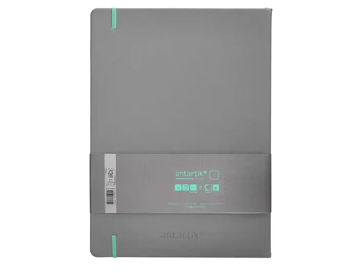 Antartik Cuaderno A4 Tapa Dura Hojas Puntos Gris y Turquesa 100 Hojas 80 gr FSC