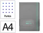 Antartik Cuaderno A4 Tapa Dura Hojas Puntos Gris y Turquesa 100 Hojas 80 gr FSC