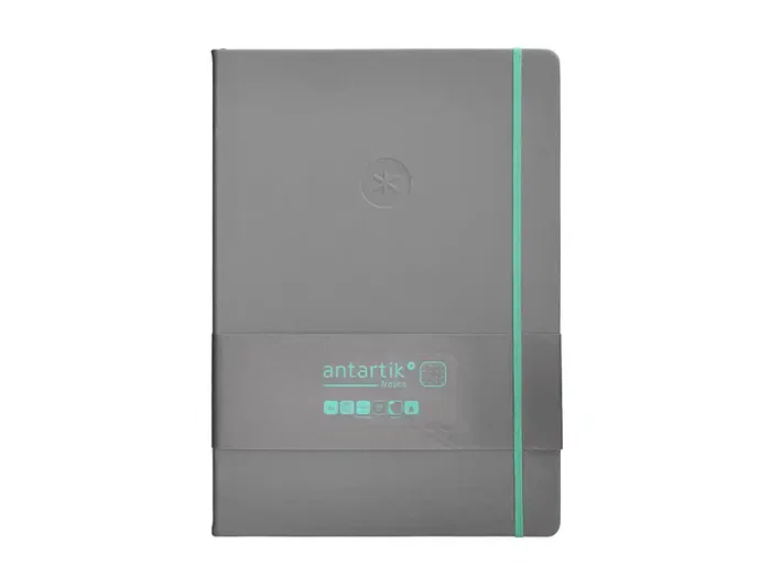 Antartik Cuaderno A4 Tapa Dura Hojas Puntos Gris y Turquesa 100 Hojas 80 gr FSC
