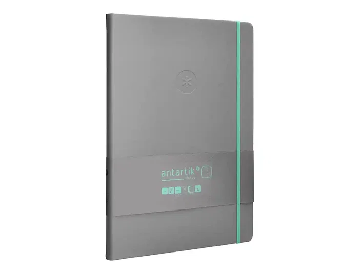 Antartik Cuaderno A4 Tapa Dura Hojas Puntos Gris y Turquesa 100 Hojas 80 gr FSC