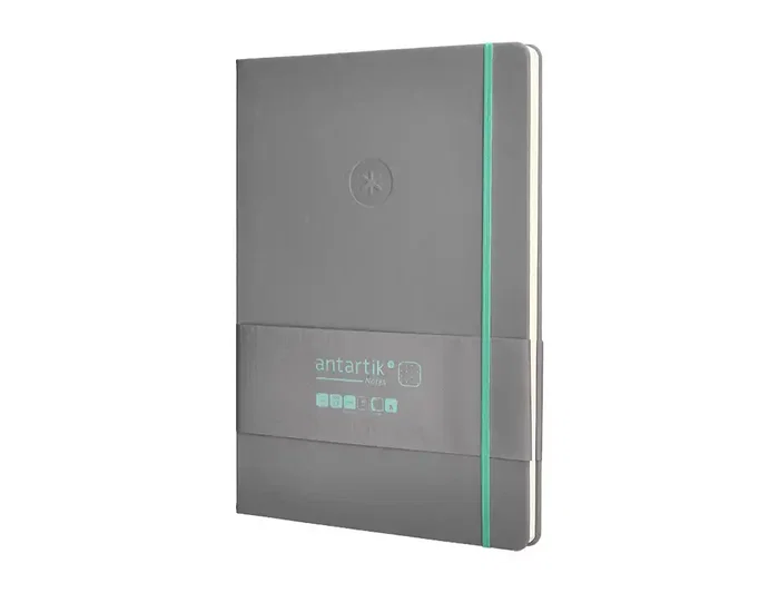 Antartik Cuaderno A4 Tapa Dura Hojas Puntos Gris y Turquesa 100 Hojas 80 gr FSC
