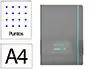 Antartik Cuaderno A4 Tapa Dura Hojas Puntos Gris y Turquesa 100 Hojas 80 gr FSC