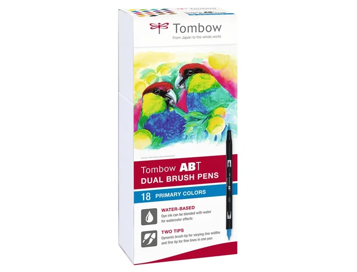 Tombow ABT Dual Brush Estuche de 18 Colores Primarios