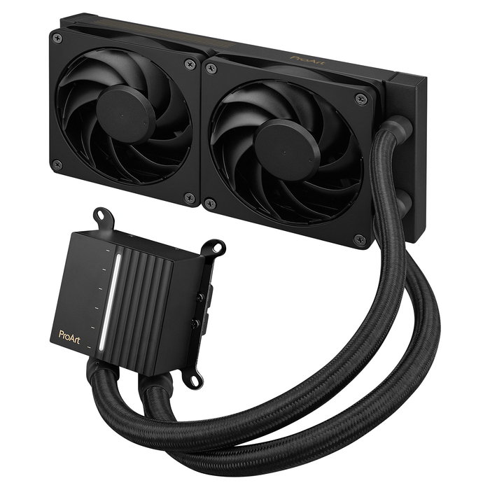 ASUS ProArt LC 240 - Kit de Refrigeración Líquida Todo en Uno (AIO) 240mm con 2 Ventiladores PWM de 120mm, Negro, Compatible con Intel LGA 1700/1200/115x y AMD AM5/AM4