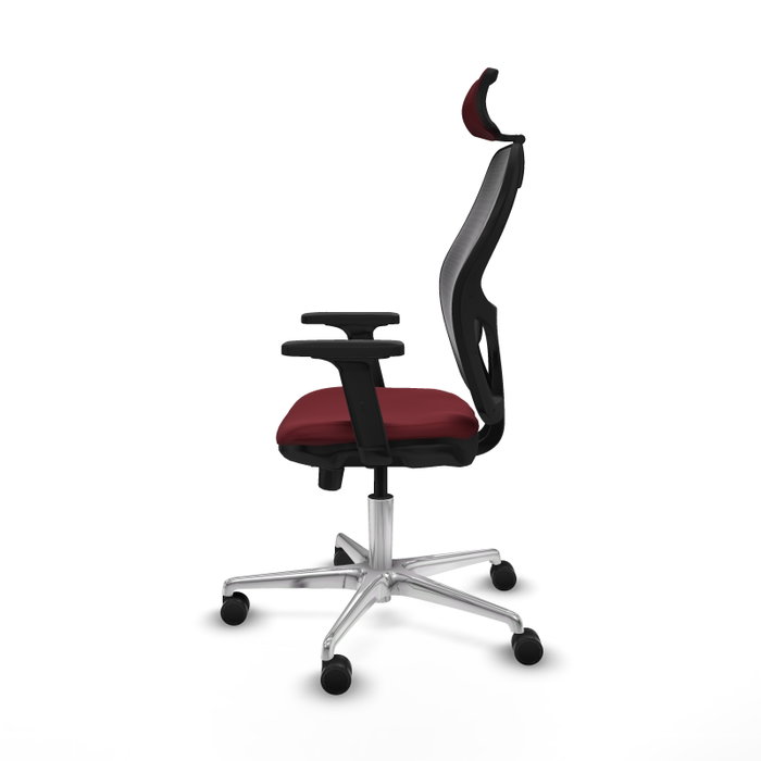 PIQUERAS Y CRESPO Silla de oficina Jorquera con mecanismo Sincro/Traslack, Granate y Negro