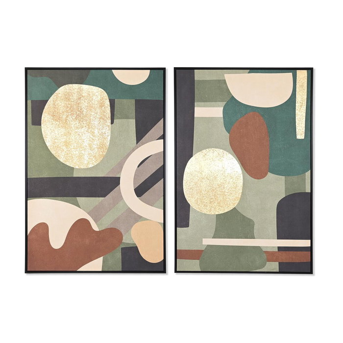 DKD Home Decor Cuadro Abstracto de Lienzo y PS, Pack de 2 unidades, 83x4,5x123 cm
