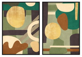 DKD Home Decor Cuadro Abstracto de Lienzo y PS, Pack de 2 unidades, 83x4,5x123 cm