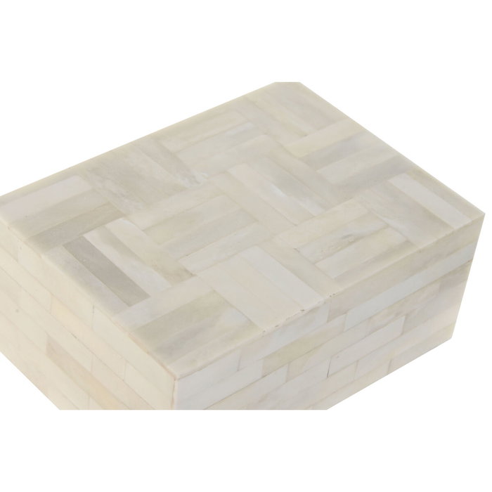 DKD Home Decor Set de Joyero 2 Piezas Mango y Hueso Rayas Natural