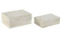 DKD Home Decor Joyero Colonial Crudo Mango Hueso 13 x 7.7 x 18 cm Set de 2