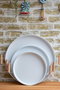 Hermia M0255 - B Juego de Bandejas de Metal Blanco Set de 3 Piezas 30/37/45 cm para Servir Aperitivos y Postres