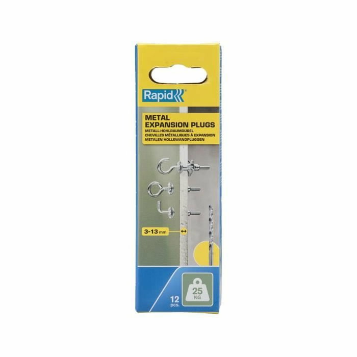 Rapid Taco de expansión metálico ø8 x 32 con tornillo ø4, 12 uds Rapid Taco de expansión metálico ø8 x 32 con tornillo ø4, 12 uds