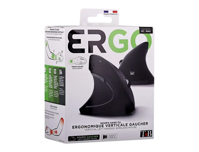 Tnb Ergo Line Ratón Ergonómico Vertical Inalámbrico para Zurdos Negro Tnb Ergo Line Ratón Ergonómico Vertical Inalámbrico para Zurdos Negro