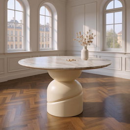 Mesa Comedor Mármol/Madera Salón 120 X 120 X 76 cm