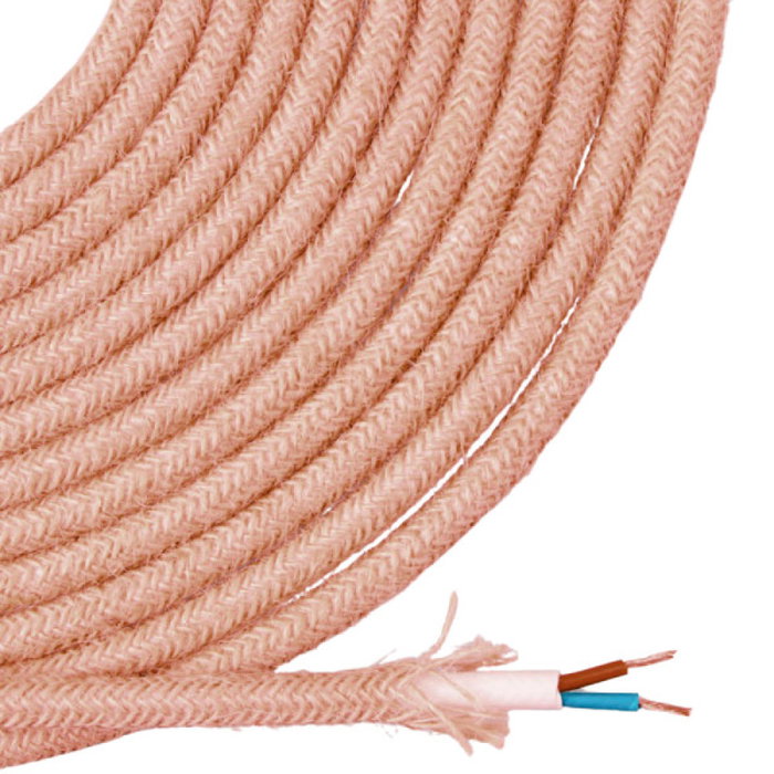 Edm Cable de cuerda de yute tejido y enfundado 2 x 0,75 mm² 25m Edm Cable de cuerda de yute tejido y enfundado 2 x 0,75 mm² 25m
