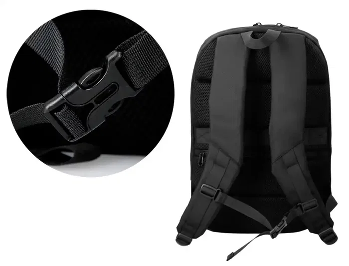 Antartik Mochila Work Slim para Portátil con 3 Compartimentos, Ultraligera, 45x33x15 cm, Negro