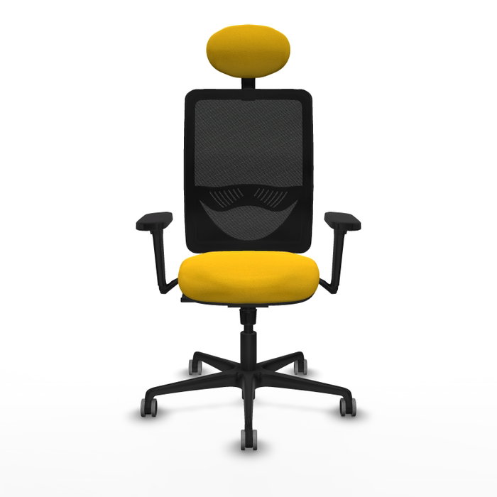 PIQUERAS Y CRESPO Silla de oficina Zulema con mecanismo Sincro, Amarillo y Negro