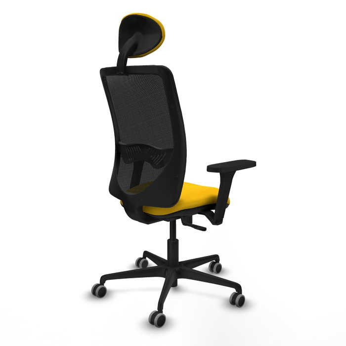 PIQUERAS Y CRESPO Silla de oficina Zulema con mecanismo Sincro, Amarillo y Negro