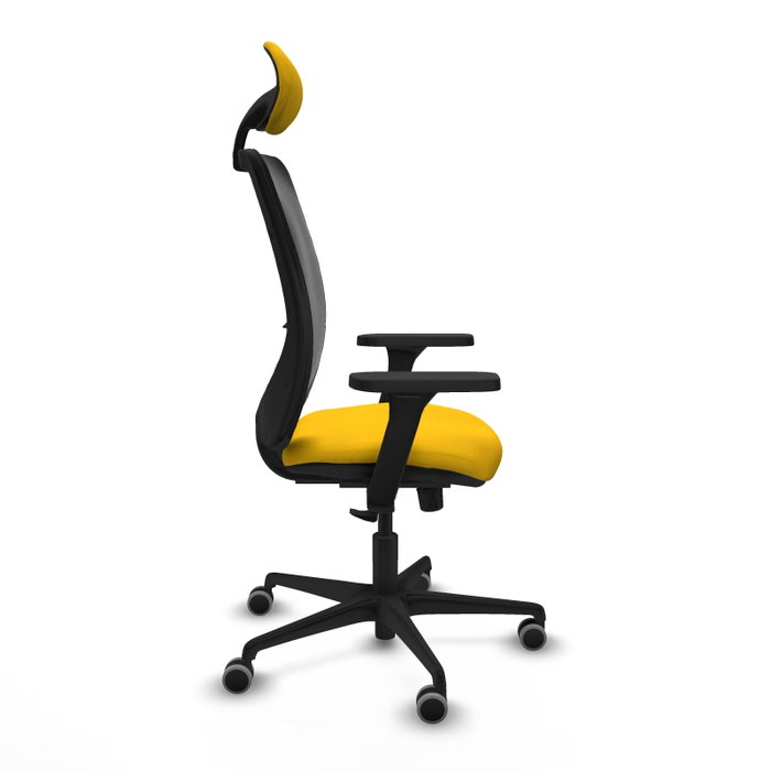 PIQUERAS Y CRESPO Silla de oficina Zulema con mecanismo Sincro, Amarillo y Negro