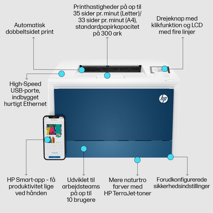 HP Impresora Color LaserJet Pro 4202dn Rápida y Fácil de Configurar