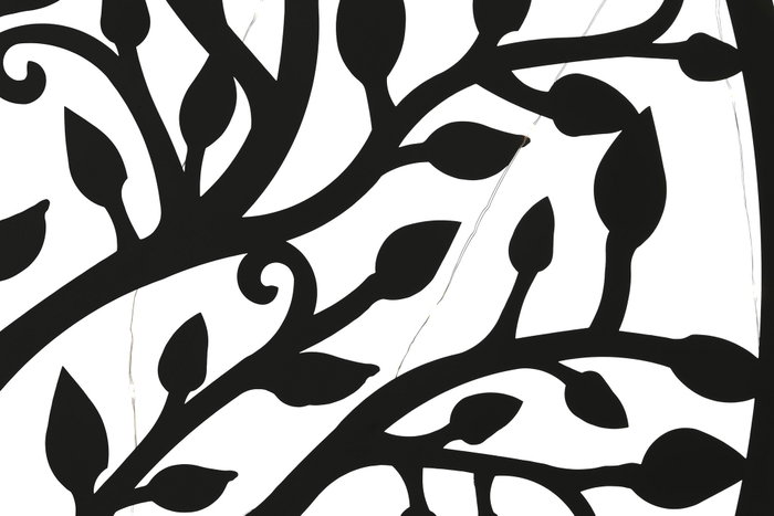 DKD Home Decor Decoración de pared LED Árbol Negro 99x99 cm