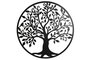 DKD Home Decor Decoración de pared LED Árbol Negro 99x99 cm