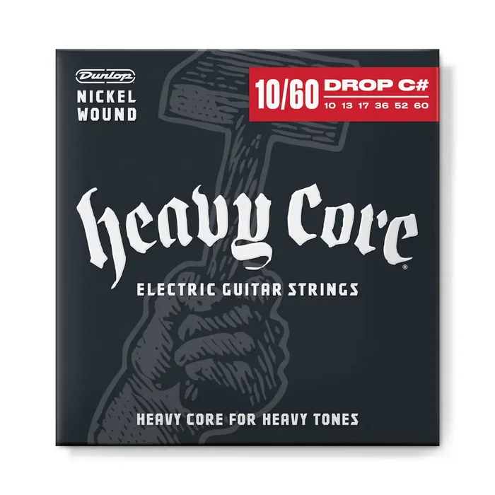 DUNLOP Cuerdas Eléctrica Heavy Core 10-60 Nickel para Bajo