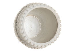 DKD Home Decor Jarrón Blanco Cemento Relieve 20 x 18 x 20 cm (4 Unidades)