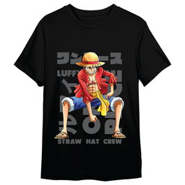 TOEI ANIMATION Camiseta One Piece Monkey D. Luffy Anime Adulto Talla L - 100% Algodón 165gr