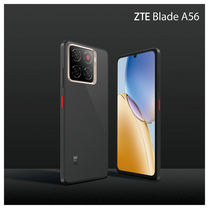 ZTE Blade A56 - Smartphone Android 15, Pantalla 6.75" HD+ 90Hz, 4GB RAM + 64GB, Triple Cámara 13MP, Batería 5000 mAh, Color Negro