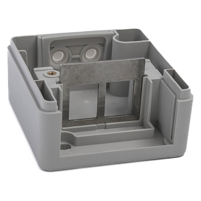 EQUIP Caja de distribución 2-Port Keystone sin blindaje outdoor gris EQUIP Caja de distribución 2-Port Keystone sin blindaje outdoor gris
