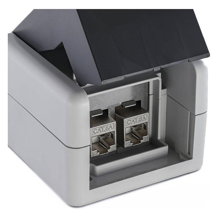 EQUIP Caja de distribución 2-Port Keystone sin blindaje outdoor gris EQUIP Caja de distribución 2-Port Keystone sin blindaje outdoor gris