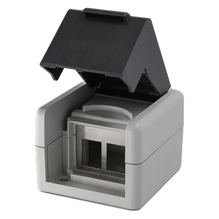 EQUIP Caja de distribución 2-Port Keystone sin blindaje outdoor gris EQUIP Caja de distribución 2-Port Keystone sin blindaje outdoor gris