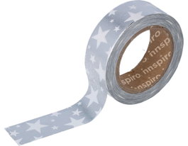 Innspiro Cinta Masking Tape Washi Foil Estrellas Plateado 15mm x 10m Serie Metal