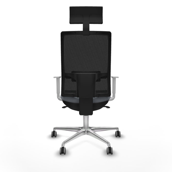 PIQUERAS Y CRESPO Silla de oficina Horna Gris con mecanismo Sincro y reposabrazos blancos PIQUERAS Y CRESPO Silla de oficina Horna Gris con mecanismo Sincro y reposabrazos blancos