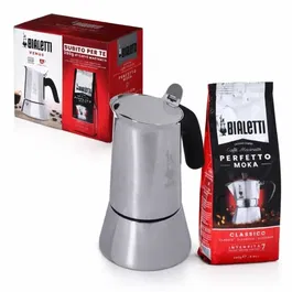 Bialetti BIA8006363034951 Cafetera Italiana Venus 6 Tazas 0.30L + Café Perfetto Moka Classico Paquete 250g Plata