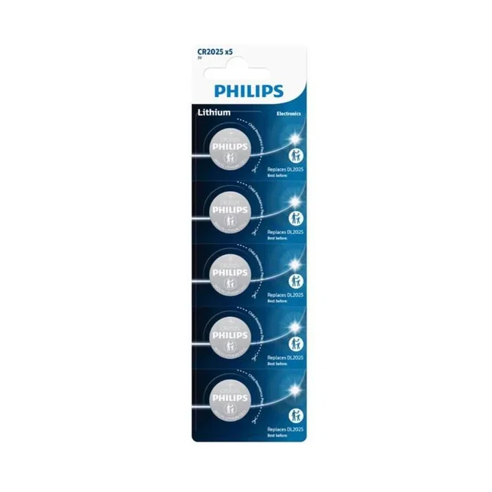 Philips Pila Botón Litio CR2016 3V, Pack de 5 Unidades en Blister, Modelo CR2016P5/01B, para Mandos, Relojes, Calculadoras