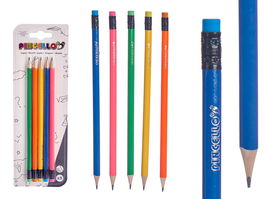 Pincello Set 5 Lapices Fluor Goma 8 cm x 24.5 cm x 0.5 cm (Set de 48)