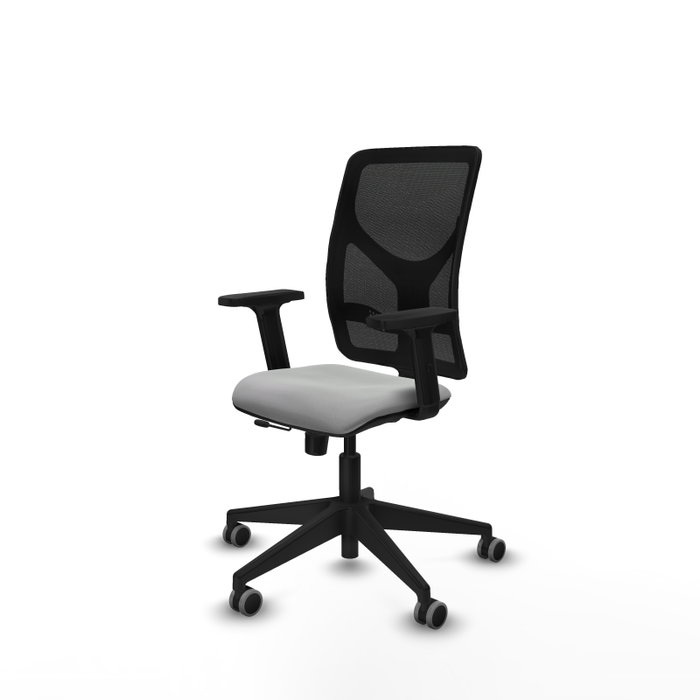 PIQUERAS Y CRESPO Silla de oficina Motilla con mecanismo Sincro/Traslack, Gris claro y Negro