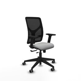 PIQUERAS Y CRESPO Silla de oficina Motilla con mecanismo Sincro/Traslack, Gris claro y Negro