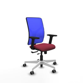 PIQUERAS Y CRESPO Silla de oficina Motilla con mecanismo Sincro/Traslack, color Granate y Azul