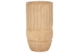 DKD Home Decor Macetero Natural Madera Paulownia 28 x 28 x 50 cm