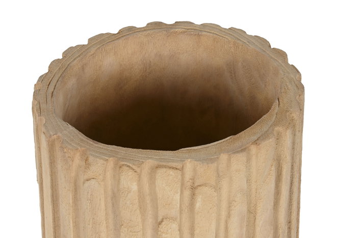 DKD Home Decor Macetero Natural Madera Paulownia 28 x 28 x 50 cm