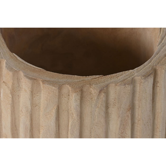 DKD Home Decor Macetero de Madera Paulownia Tallado Natural 28x28x50 DKD Home Decor Macetero de Madera Paulownia Tallado Natural 28x28x50