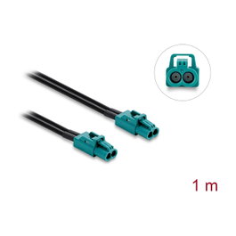 DeLOCK Cable Coaxial Mini FAKRA Z Hembra Dual a Mini FAKRA Z Hembra Dual, 1 m